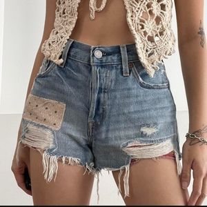 Levi's Strauss 501 Cutoff Distressed Jeans Shorts Sz 29